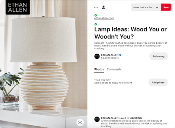 photo of Pinterest post